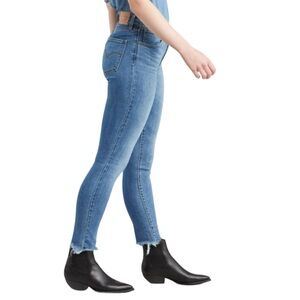 LEVI 721 High Rise Skinny 228500033 Blue Size 25 Unfinished Hem